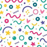 seamless pattern with colorful shapes and lines vector