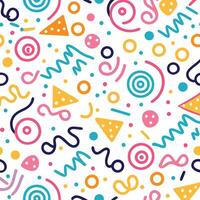 seamless pattern with colorful shapes and lines vector
