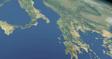 Ionian Sea in planet earth, aerial view from outer space video