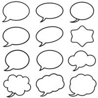 a set of speech bubbles with different shapes vector