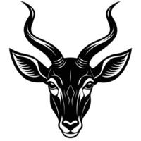 a black and white image of a deer head vector
