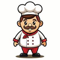 cartoon chef with mustache and mustache vector