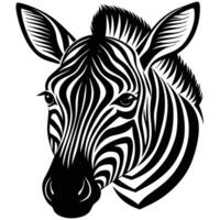 zebra head silhouette on white background vector