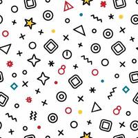 seamless pattern with geometric shapes and stars vector