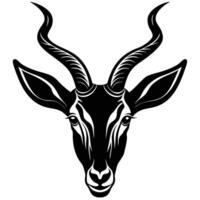 an image of a black and white goat head vector