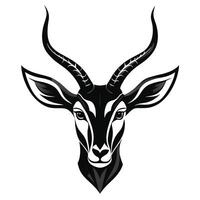 an image of a black and white deer head vector