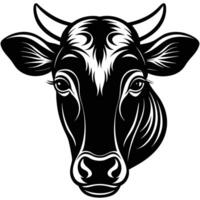 a cow head with horns on a white background vector