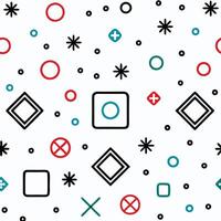 a pattern with squares and circles on a white background vector