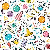 seamless pattern with colorful party items vector