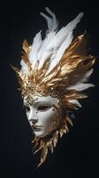 Decorative mask with feathers showcasing artistry and creativity in design photo