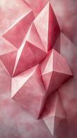 Abstract geometric shapes in soft pink tones creating a textured wall design photo