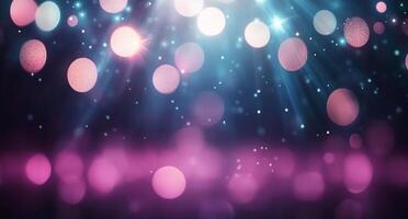 Colorful disco ball sparkles against a dreamy bokeh background during a festive celebration photo