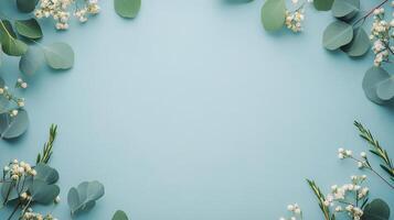 Soft green and white floral arrangement with textured background for creative design photo
