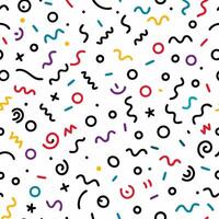 seamless pattern with colorful shapes and lines vector