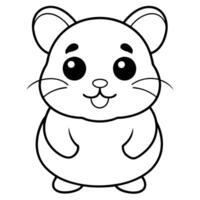 a cartoon hamster is shown in this coloring page vector