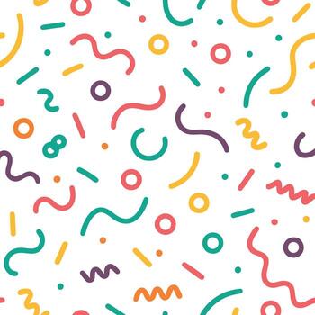 a colorful pattern with shapes and lines vector