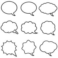 a set of speech bubbles with different shapes vector