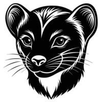 a black and white illustration of a weasel vector