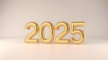 Happy New Year 2025 with shiny golden numbers photo