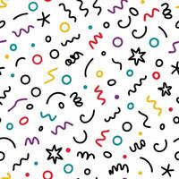 seamless pattern with colorful shapes and lines vector