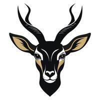 an antelope head with horns on a white background vector
