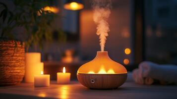 A humidifier is being used in a room photo