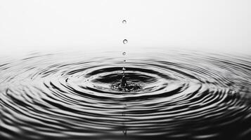 Black and white photo of a drop of water