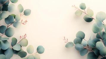 Eucalyptus leaves on a white background photo