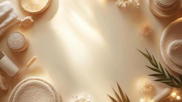 Spa products on a white background photo