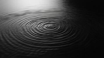 A black and white photo of a circular rippling pattern