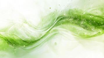 Green abstract background with white and green swirls photo
