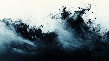 A black and white photo of a wave of water
