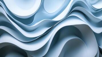 A close up of a wavy blue paper photo