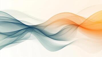 Abstract background with orange and blue waves photo