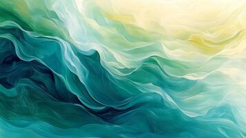 Abstract wave background with a yellow and green color photo