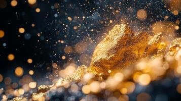 Gold nuggets are being blown up by the air photo