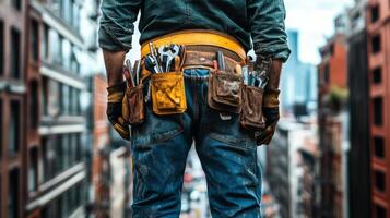 A man with a tool belt and a tool belt photo