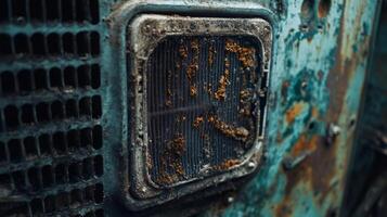 Rusty old car door with rusty metal photo