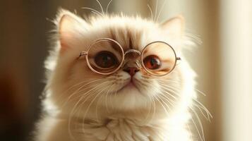 A cat wearing glasses photo