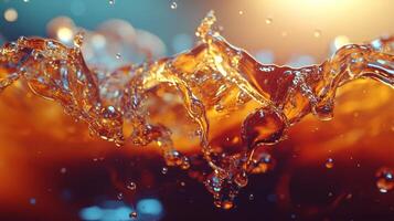 A close up of a liquid being poured into a glass photo