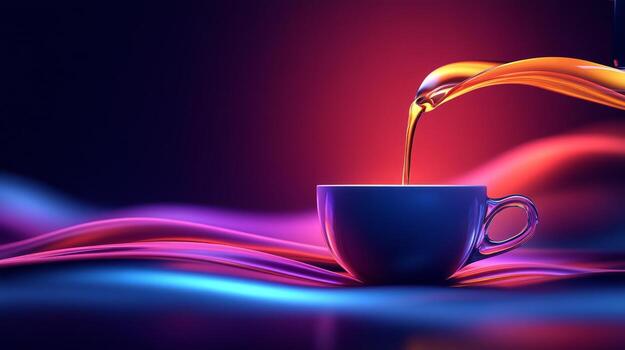 A cup of coffee is being poured into it photo