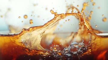 A glass of soda with water splashing into it photo