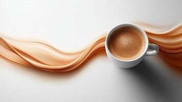 Coffee cup with brown liquid on a white background photo