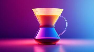 A coffee maker with colored liquid in it photo
