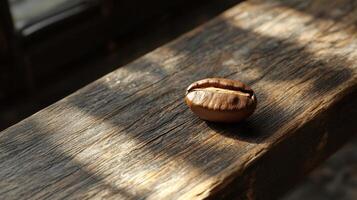 A nut on a wooden bench photo