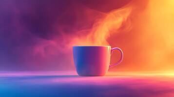 A cup of coffee on a colorful background photo