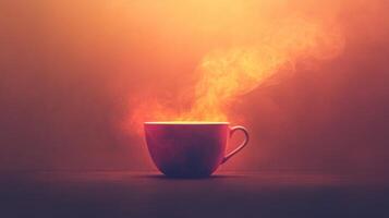 A cup of coffee with steam coming out of it photo