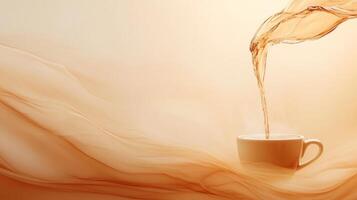 A cup of coffee is being poured into a cup photo