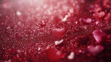 Romantic hearts and sparkling background create a warm atmosphere for love celebrations photo