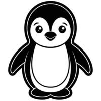 a penguin is shown in a black and white design vector